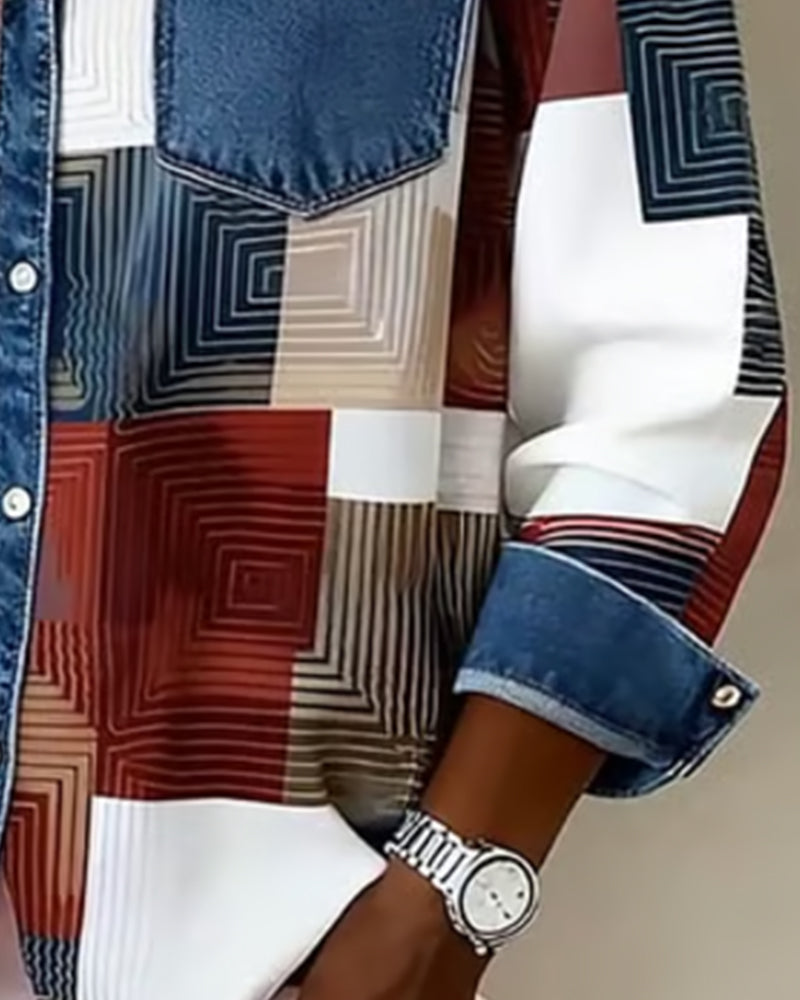 Céline - Chemise à Blocs de Couleurs
