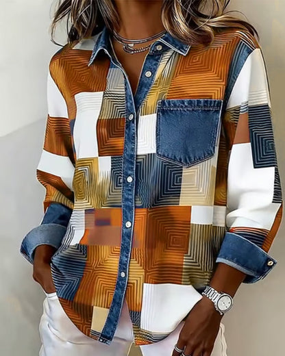Céline - Chemise à Blocs de Couleurs