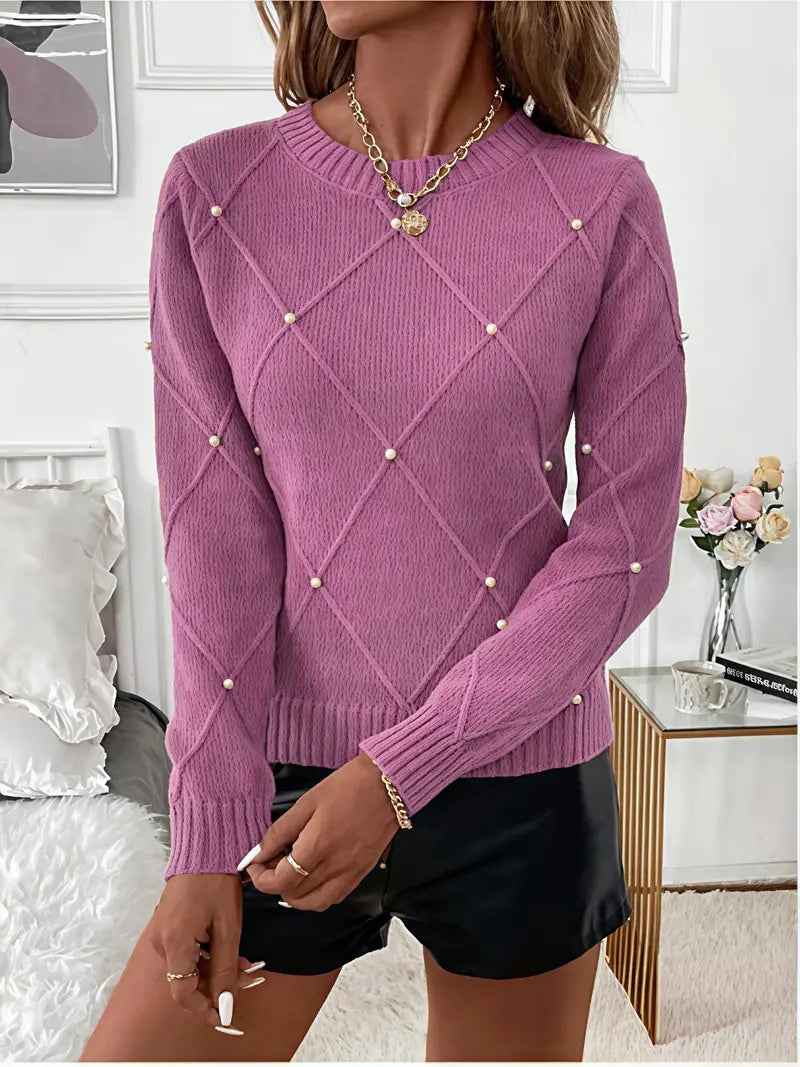 Élise - Pull Chic à Perles