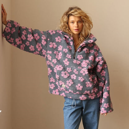 Maisy - Pull oversize fleuri doux