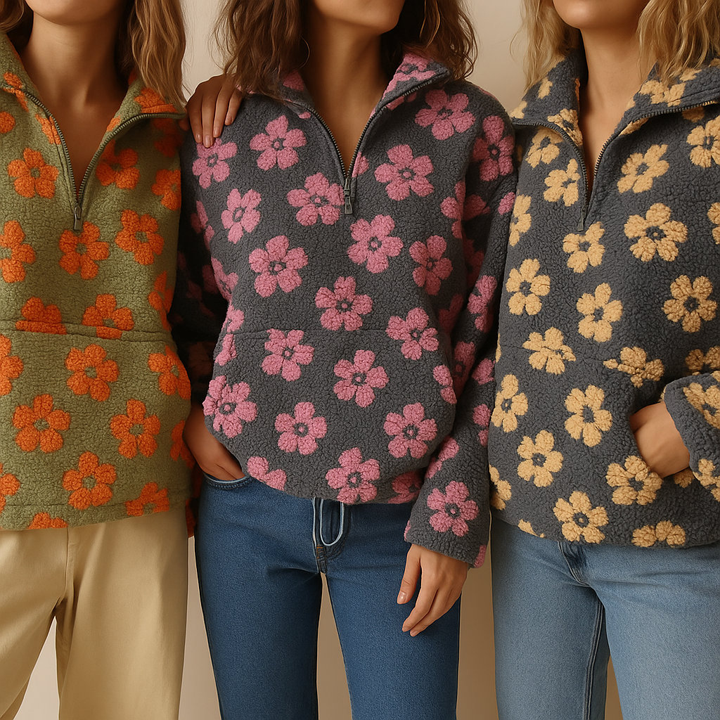 Maisy - Pull oversize fleuri doux