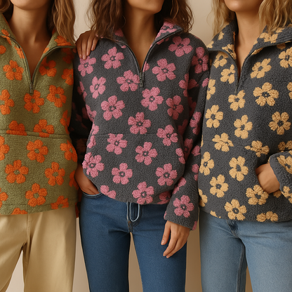 Maisy - Pull oversize fleuri doux