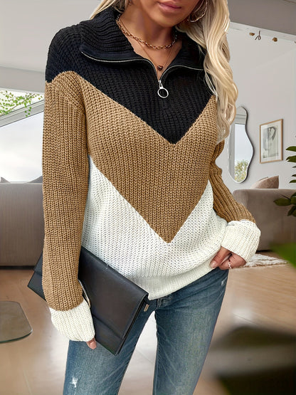 Kathrin - Pull décontracté à col zippé