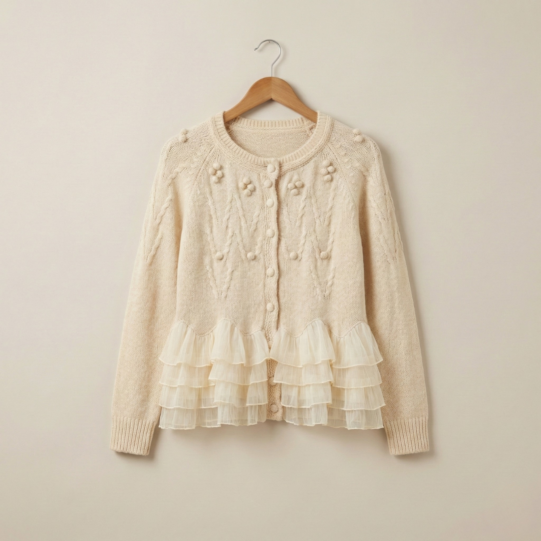 Natalie - Cardigan Élégant Avec Volants
