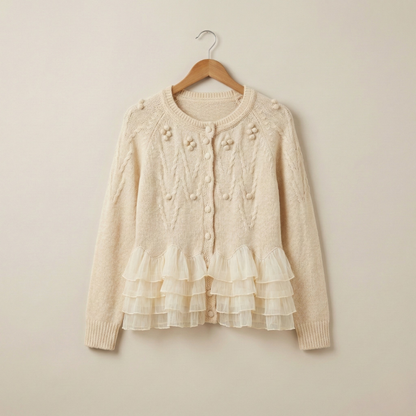 Natalie - Cardigan Élégant Avec Volants