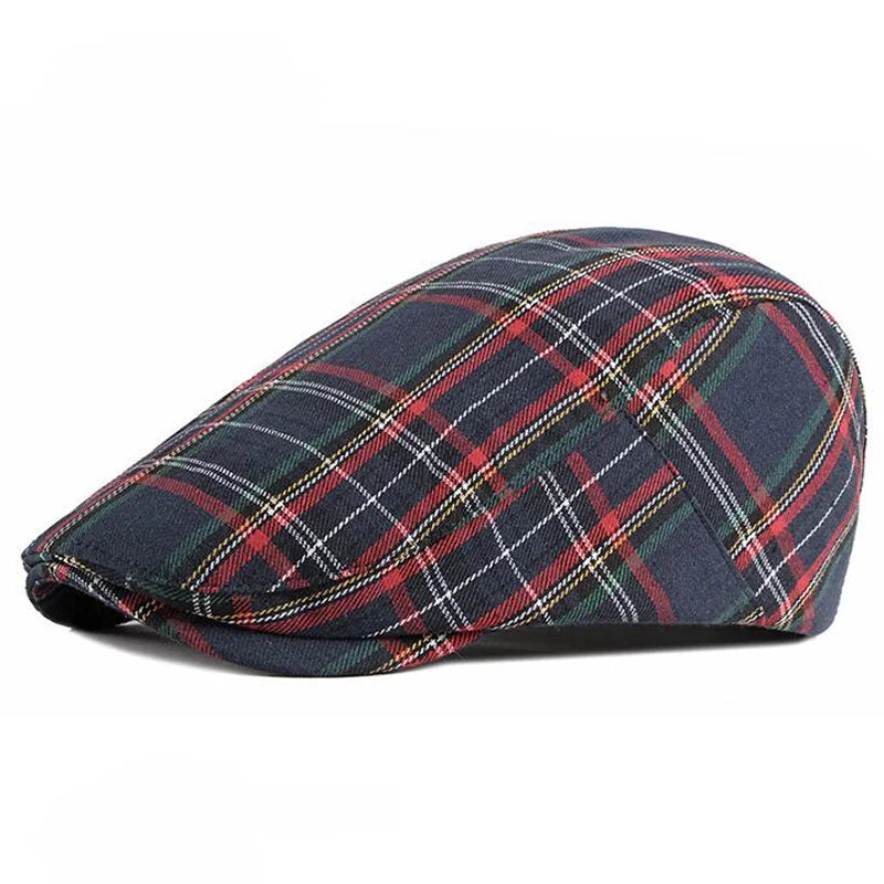 Casquette Bloom™ à carreaux bleu foncé, visière courbée, style gavroche