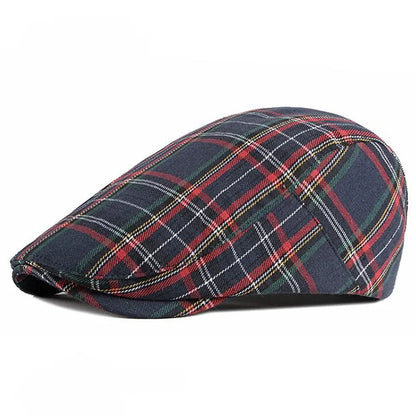 Casquette Bloom™ à carreaux bleu foncé, visière courbée, style gavroche