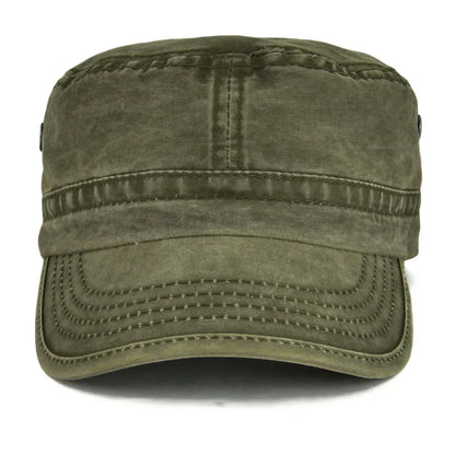 Casquette Bloom™ vintage robuste vert olive, vue de dessus avec empiècement de visière
