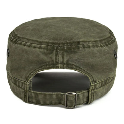 Casquette Bloom™ vintage robuste vert olive, réglage arrière avec boucle et sangle