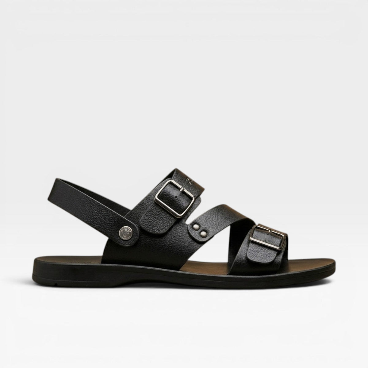 Sandales homme en cuir à lanières réglables – Style d'été confortable à boucles