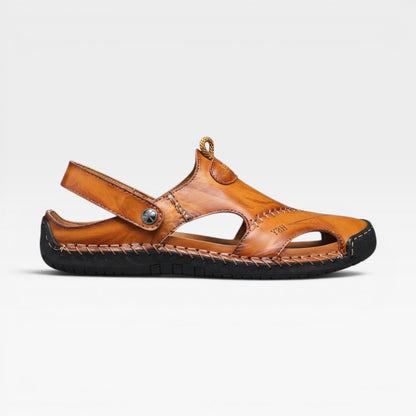 Sandales de pêcheur en cuir pour hommes – Style classique à bout fermé avec boucle réglable