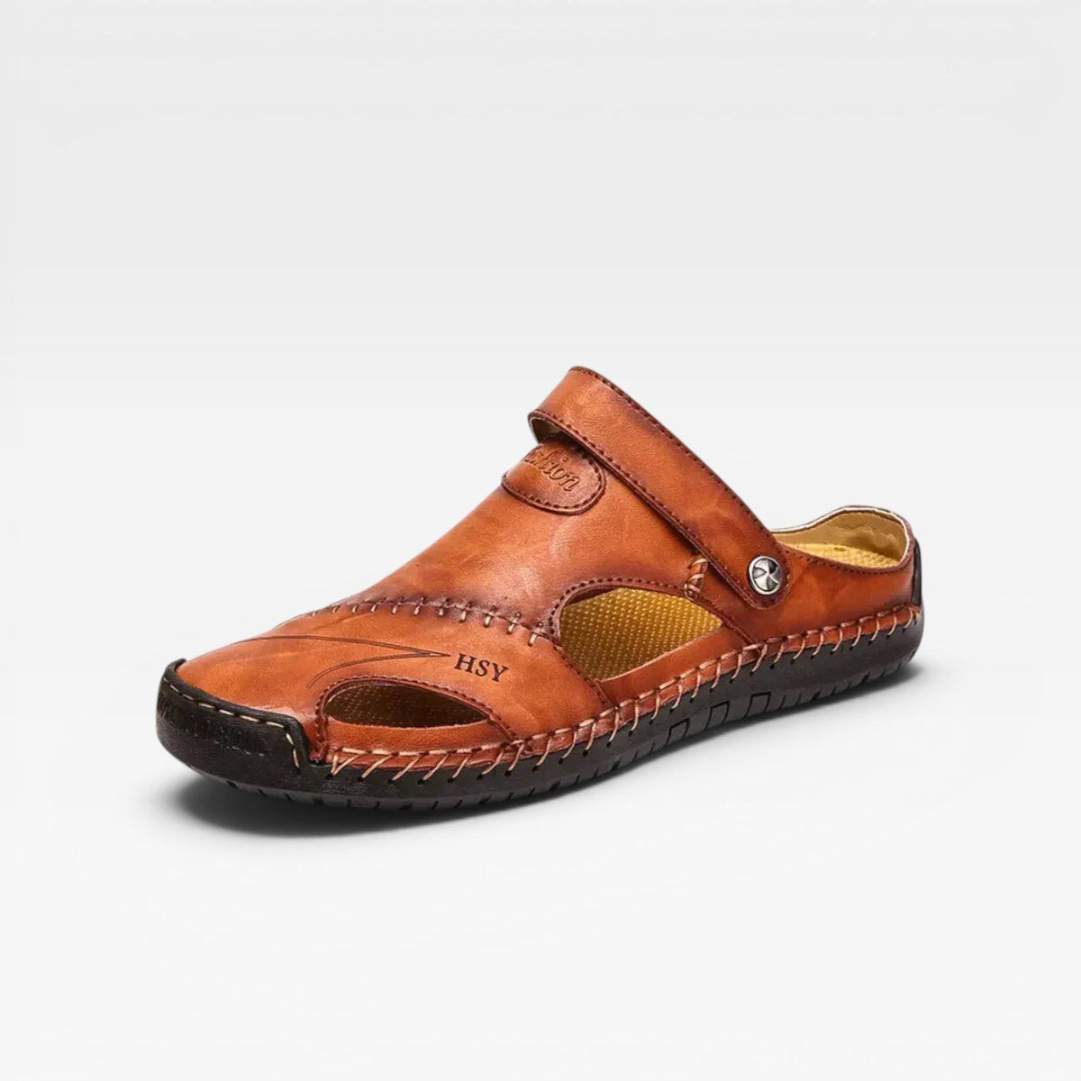 Sandales de pêcheur en cuir pour hommes – Style classique à bout fermé avec boucle réglable