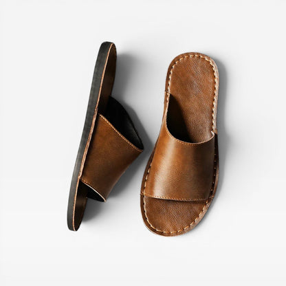 Sandales à enfiler en daim de vache pour hommes – Confort quotidien cousu main