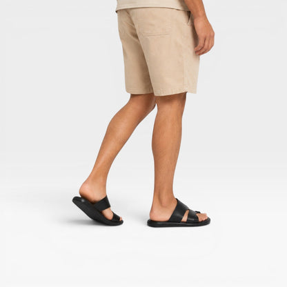 Sandales en cuir à enfiler pour hommes – Confort quotidien élégant avec boucle d’orteil