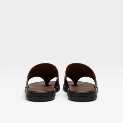 Sandales en cuir à enfiler pour hommes – Confort quotidien élégant avec boucle d’orteil