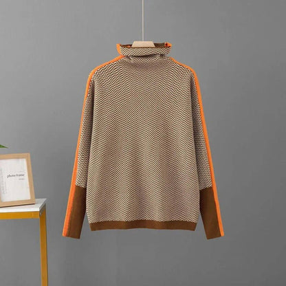 Hazel - Pull Roulé Chic En Chevrons