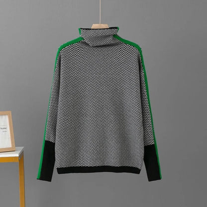 Hazel - Pull Roulé Chic En Chevrons
