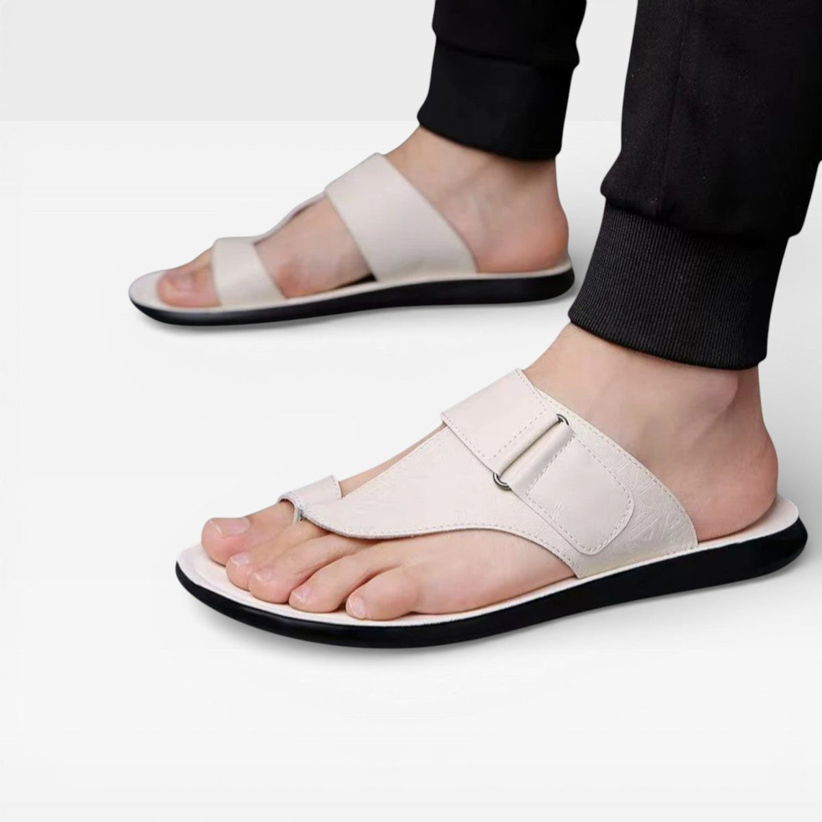 Sandales en cuir pour hommes – Semelle souple pour usage quotidien