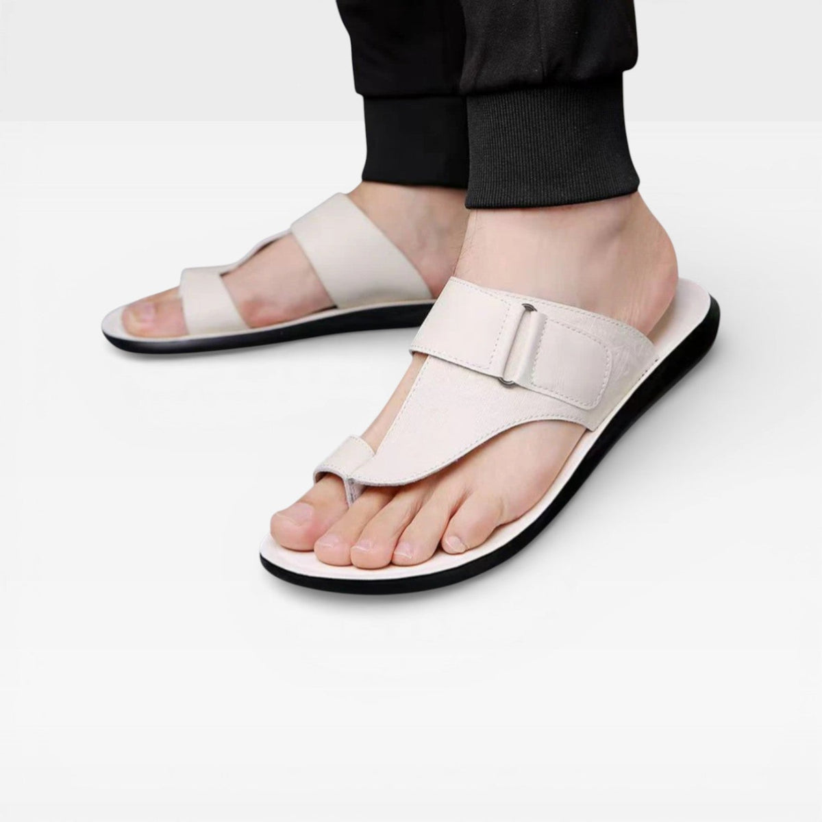 Sandales en cuir pour hommes – Semelle souple pour usage quotidien