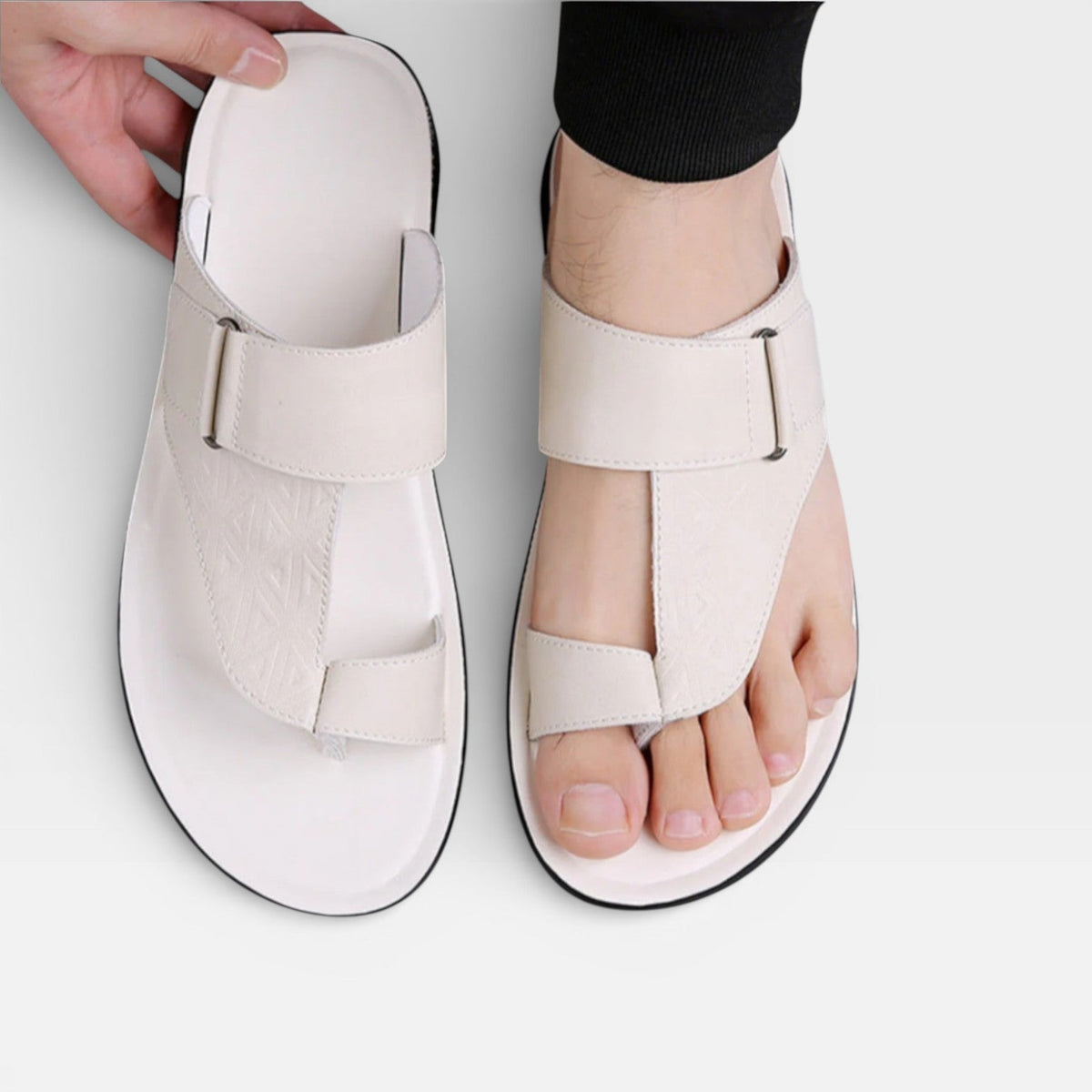 Sandales en cuir pour hommes – Semelle souple pour usage quotidien