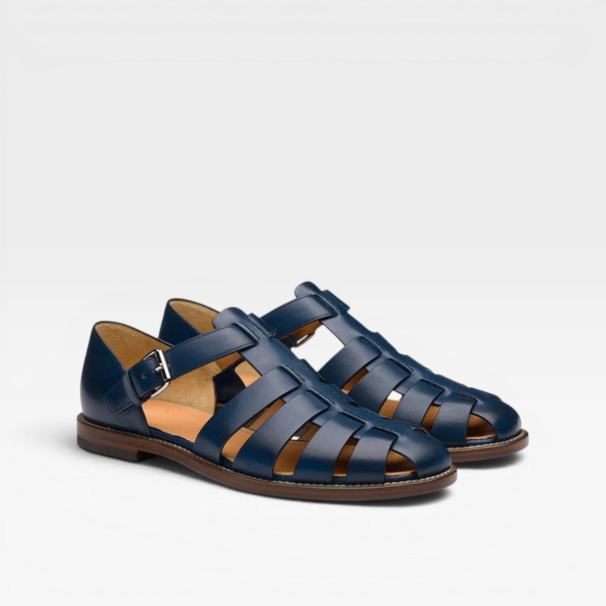 Sandales fisherman en cuir pour hommes – Style estival classique à bout fermé