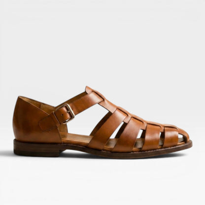 Sandales fisherman en cuir pour hommes – Style estival classique à bout fermé