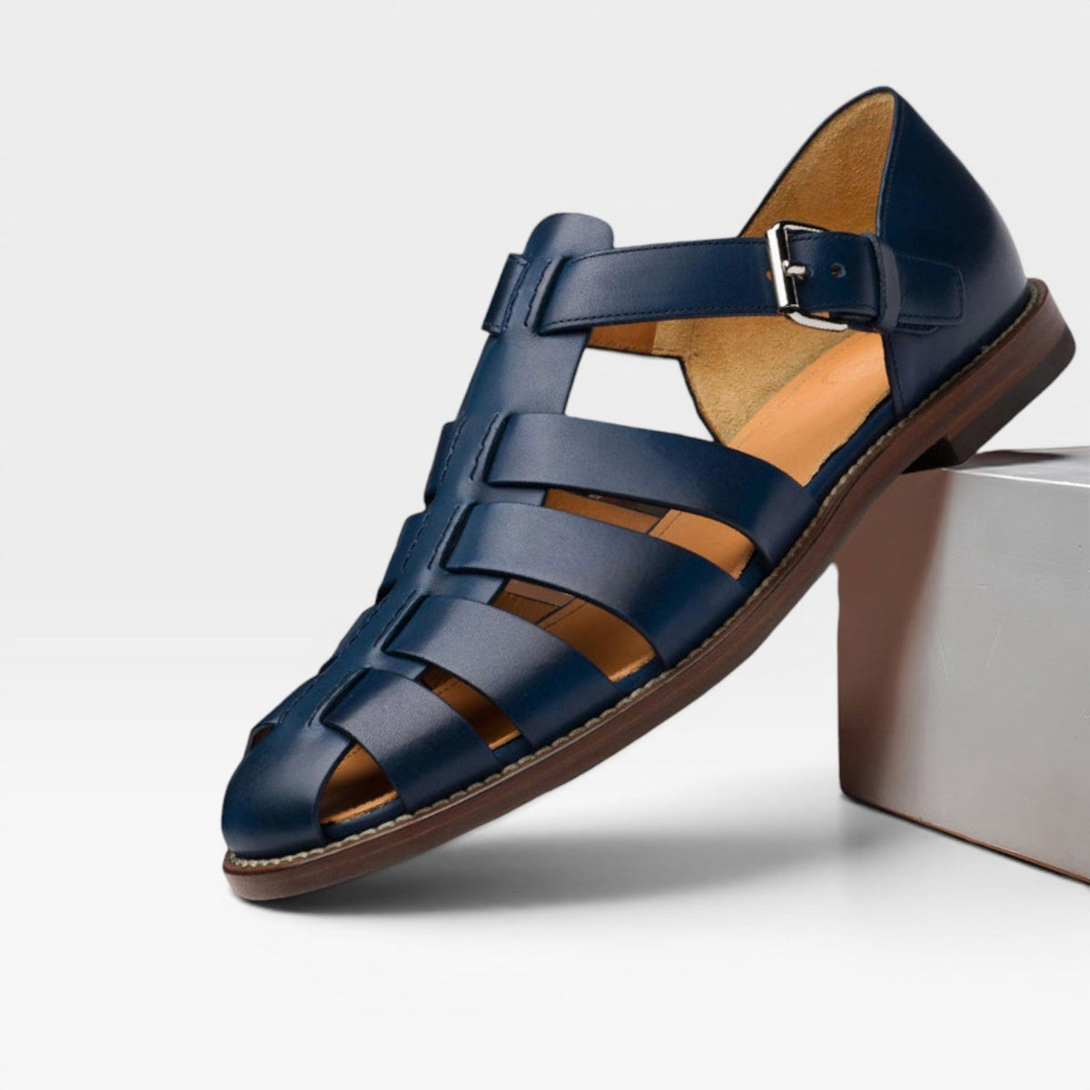 Sandales fisherman en cuir pour hommes – Style estival classique à bout fermé
