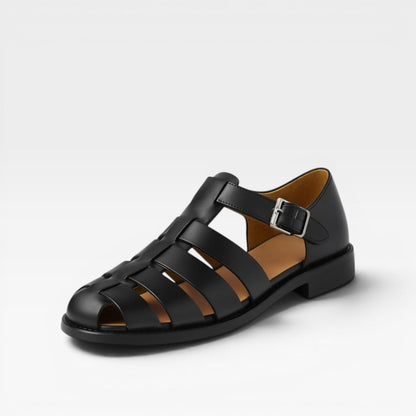 Sandales fisherman en cuir pour hommes – Style estival classique à bout fermé