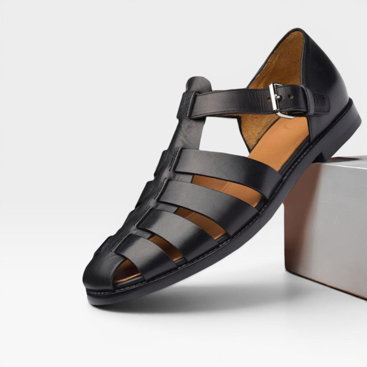 Sandales fisherman en cuir pour hommes – Style estival classique à bout fermé
