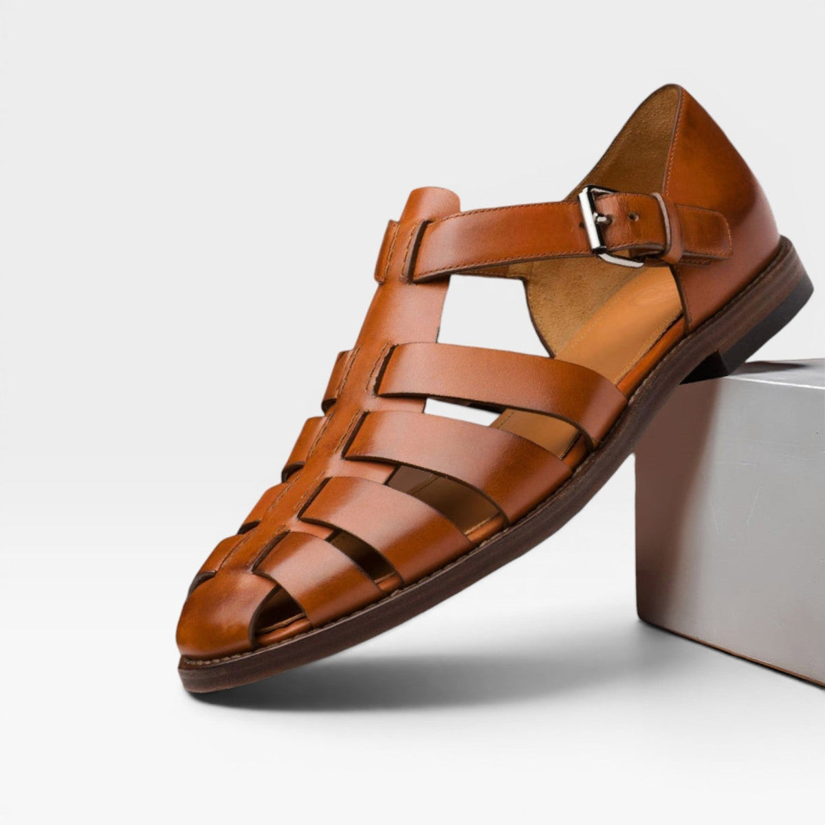 Sandales fisherman en cuir pour hommes – Style estival classique à bout fermé