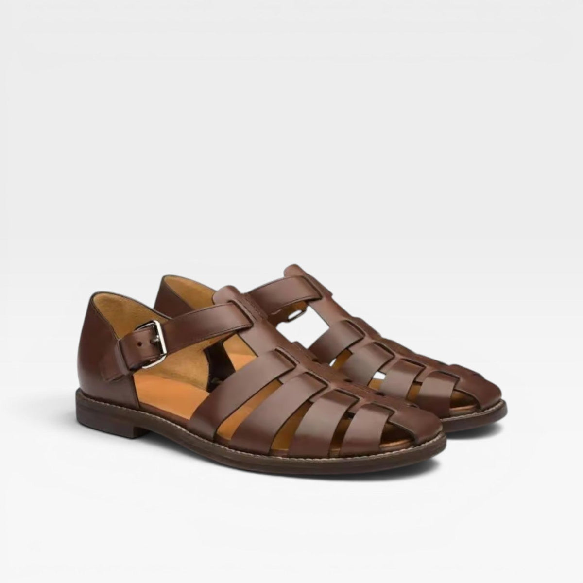 Sandales fisherman en cuir pour hommes – Style estival classique à bout fermé