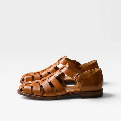 Sandales fisherman en cuir pour hommes – Style estival classique à bout fermé