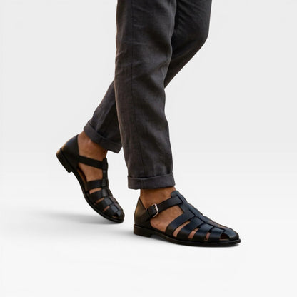 Sandales fisherman en cuir pour hommes – Style estival classique à bout fermé