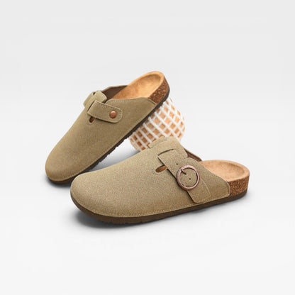 Sabots en liège pour hommes – Mules à enfiler à bout fermé avec boucle ronde