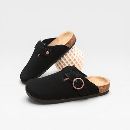 Sabots en liège pour hommes – Mules à enfiler à bout fermé avec boucle ronde