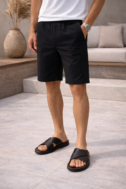 Sandales en cuir à brides croisées pour hommes – Style d'été confortable à enfiler