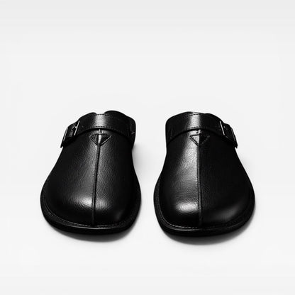 Mules en cuir pour hommes – Sabots d'été à enfiler avec bride à boucle