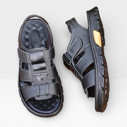 Sandales en cuir à semelle souple pour hommes pour l'été
