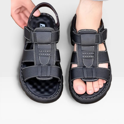 Sandales en cuir à semelle souple pour hommes pour l'été