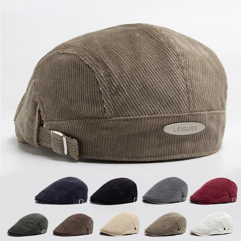 Lot de casquettes en velours côtelé pour hommes, plusieurs couleurs, logo «LEISURE»