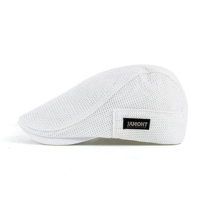 Casquette aérée homme Bloom™ blanche, étiquette JAMONT et visière courbée