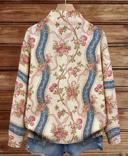 Eulalia | Cardigan à ruban en rose grimpant