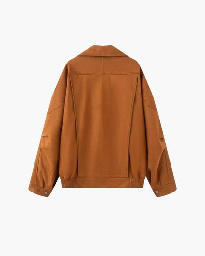 veste drapée en daim vintage