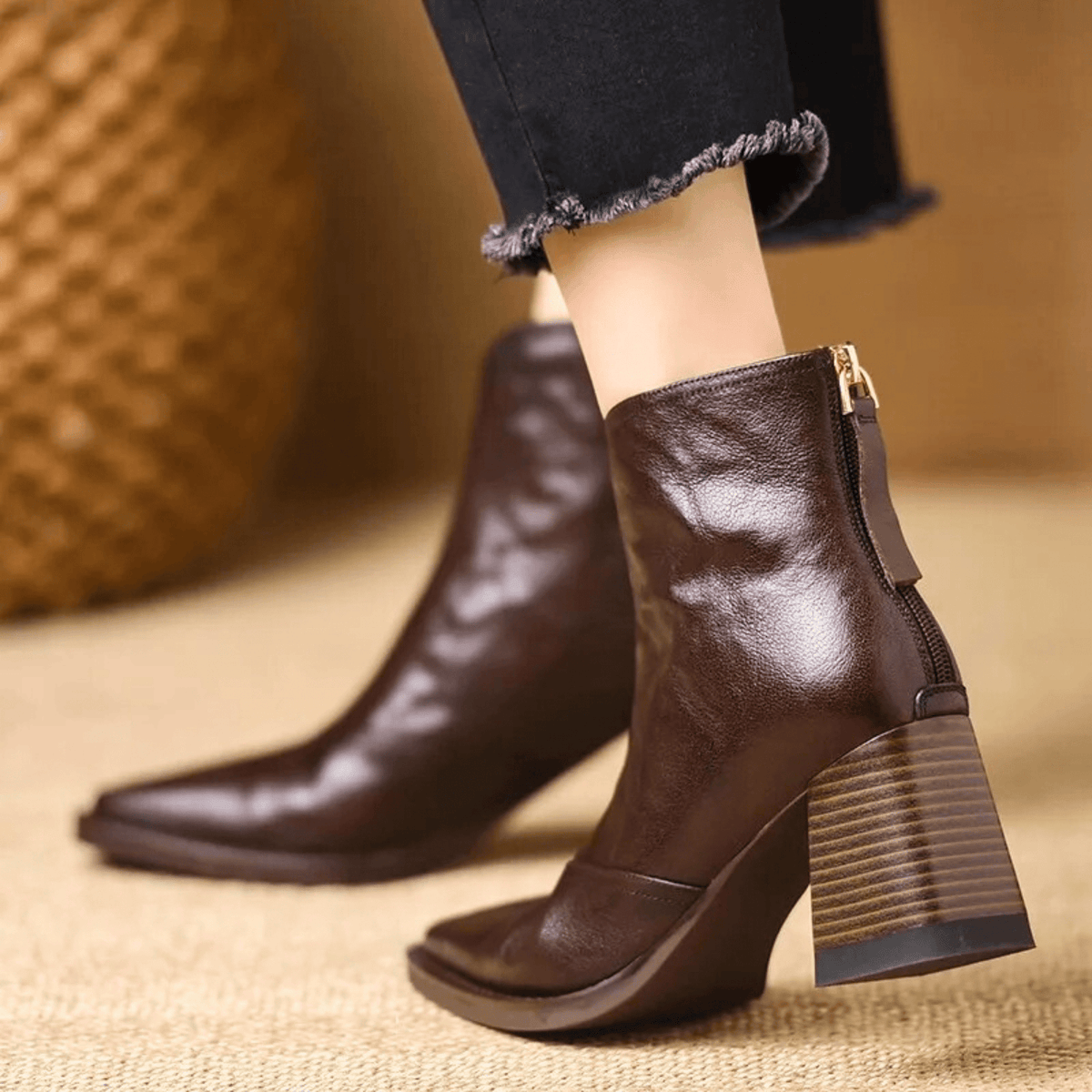 Bottines en cuir Agnese – marron, vue arrière