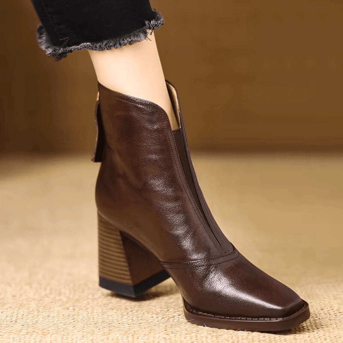 Bottines en cuir Agnese – marron
