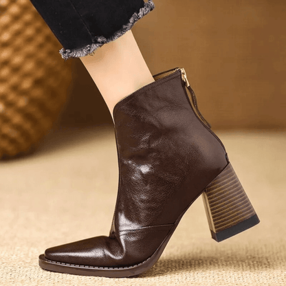 Bottines en cuir Agnese – marron, vue de côté